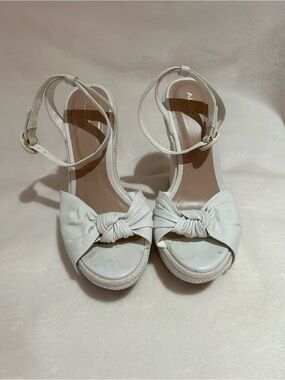 Aldo White Knotted Ankle-Strap Heeled Sandals